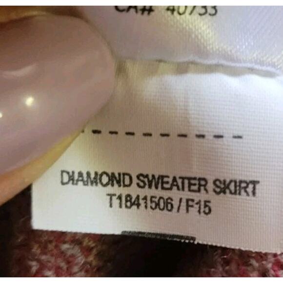 Toad & Co Womens Merino Wool Diamond Sweater Skirt Tan/red Geo XS New - Picture 8 of 8